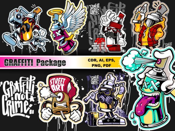 Graffiti package t shirt design template