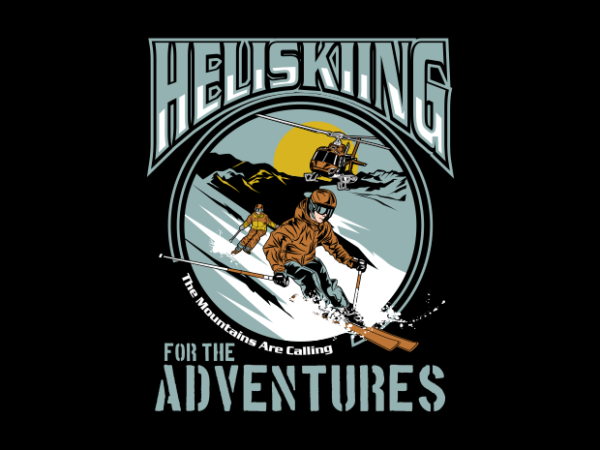 Heliskiing adventures graphic t shirt