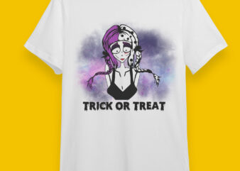 Trick Or Treat Halloween Girl Gift Diy Crafts Svg Files For Cricut, Silhouette Sublimation Files t shirt designs for sale