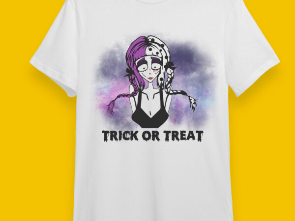 Trick or treat halloween girl gift diy crafts svg files for cricut, silhouette sublimation files t shirt designs for sale