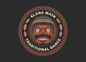 Klana Mask Javanese Traditional Dance Tshirt Design