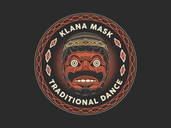 Klana mask javanese traditional dance tshirt design