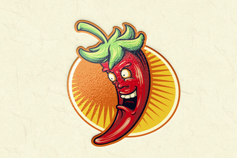 Red Chili Flavour Mascot Logo Illustrations
