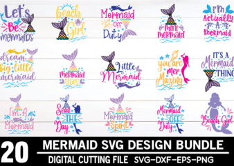 Mermaid Svg Bundle,Mermaid quotes bundle Cut File For cricut Silhouette t shirt designs for sale