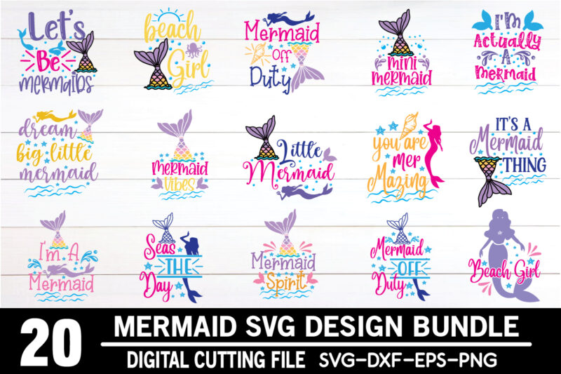 Mermaid Svg Bundle,Mermaid quotes bundle Cut File For cricut Silhouette