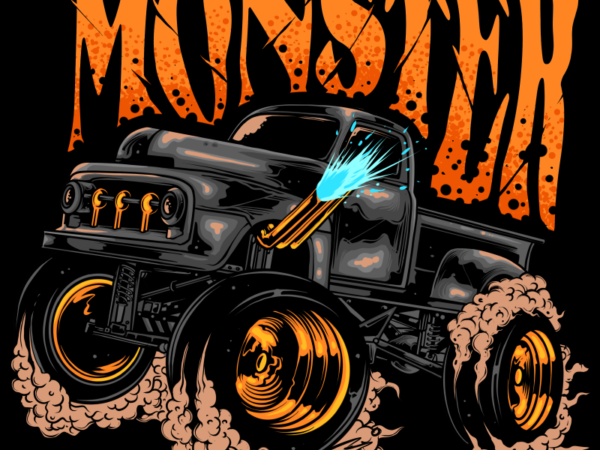 Monster truck t shirt designs for sale