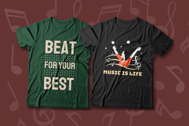 Music Slogans and Quotes T-shirt Designs Bundle, Music T shirt Design, Music Graphic Tee Shirt, Editable Music T-shirt Design, Music Design for T-shirt