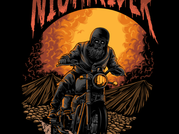 Night rider T shirt vector artwork