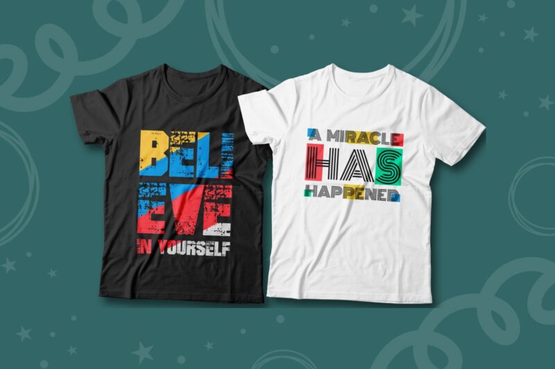 Positive Words T-shirt Designs Bundle, Inspiring Sublimation Designs Collection, Positive Quotes Slogans for Print
