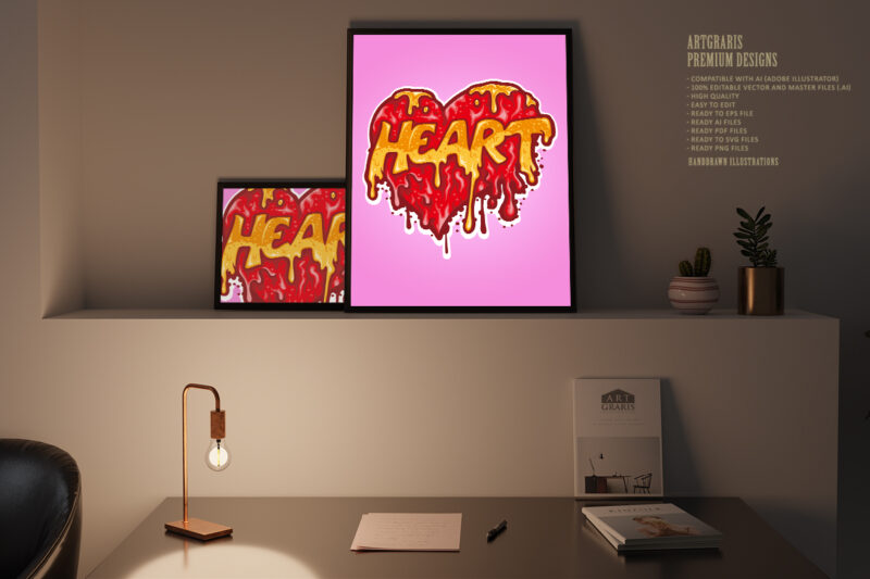 Valentine Heart Love Melt Illustrations