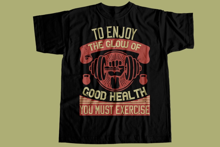 Gym, 23 Editable Best Selling Gym T-Shirt Designs Bundle for Commercial Use
