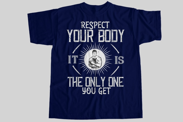 Gym, 25 Editable Best Selling Gym T-Shirt Designs Bundle for Commercial Use