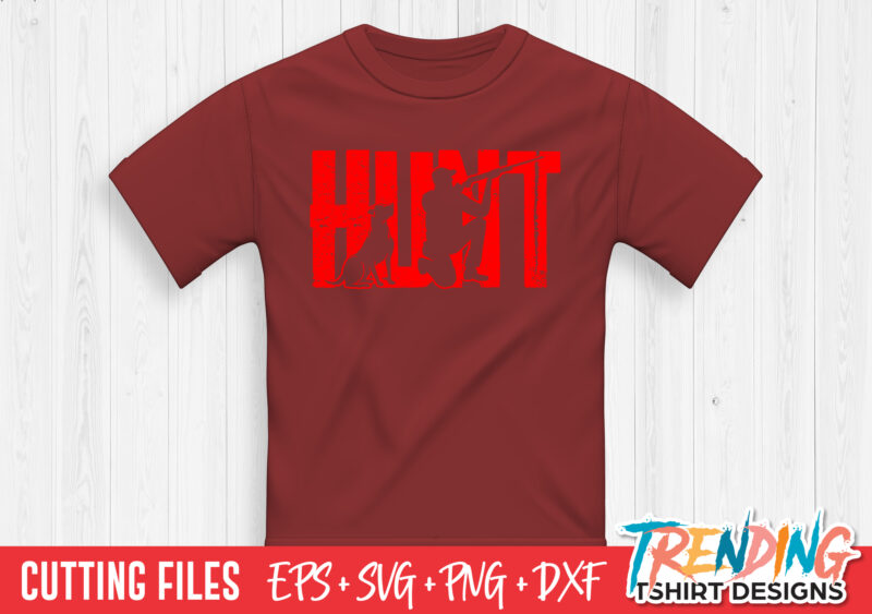 Hunt Man And Dog SVG T-Shirt Design