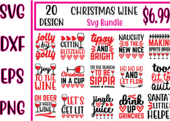 Christmas wine svg bundle