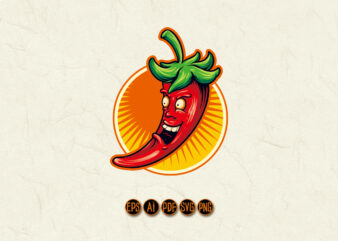 Red Chili Flavour Mascot Logo Illustrations t shirt design online