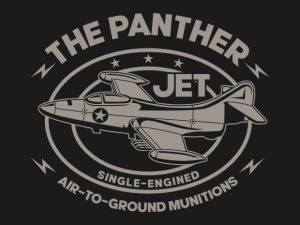 Single engine jet fighter t shirt template vector