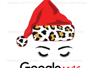 Google Christmas, Woman Beautiful Closed Eyes Diy Crafts Svg Files For Cricut, Silhouette Sublimation Files