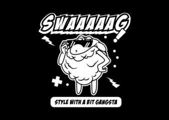 SWAG SHEEP CARTOON t shirt template vector