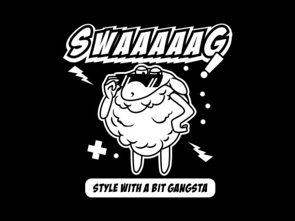 Swag sheep cartoon t shirt template vector