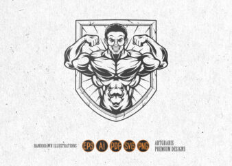 Body Building Badge Logo Silhouette