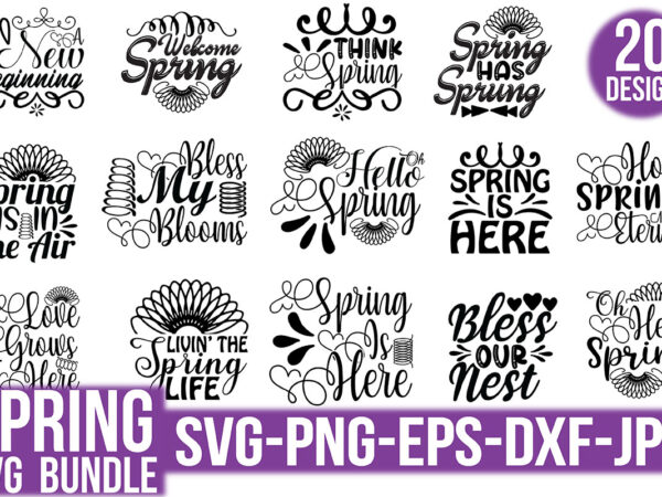 Spring svg bundle t shirt template vector