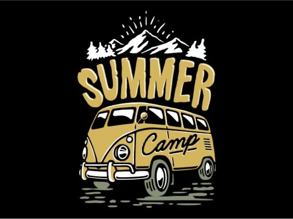 Summer-camp t shirt template vector