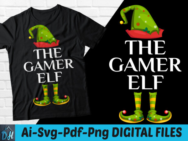 Tha gamer elf t-shirt design, tha gamer elf svg, tha gamer elf christmas svg, tha gamer t shirt, merry christmas shirt, funny tha gamer tshirt, tha gamer elf sweatshirts &