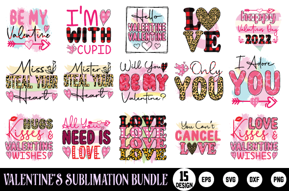 Valentine’s sublimation bundle t shirt vector art