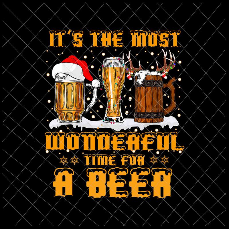 It’s The Most Wonderful Time For A Beer Png, Beer Christmas Quote Png