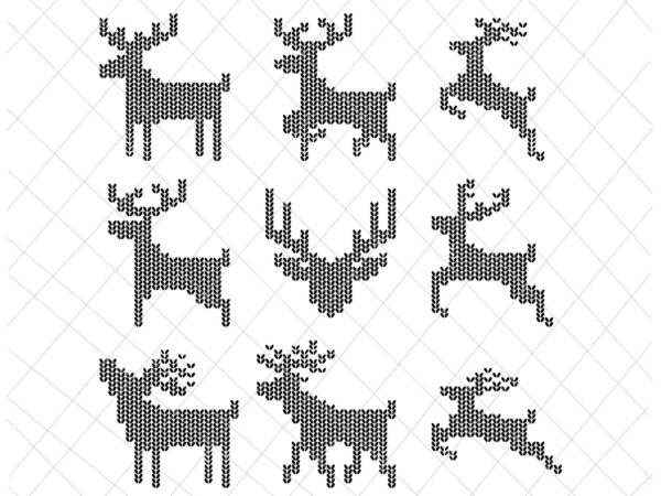 Knitted reindeer svg, knitted reindeer christmas svg, knitted reindeer xmas svg, sweaters reindeer svg t shirt vector art