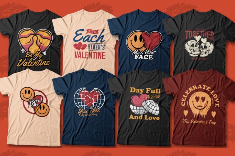 Valentine Quotes T-shirt Designs Bundle, Valentine’s Day Designs Sublimation Bundle, Romantic and Love saying quote for t-shirt