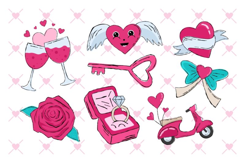 Marvelous Valentine’s Day Designs Bundle, Valentine Graphics Vector, Valentine Gnomes, Valentine Illustration , Clipart and More