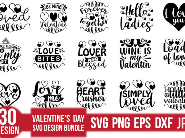 Valentine’s day svg design bundle