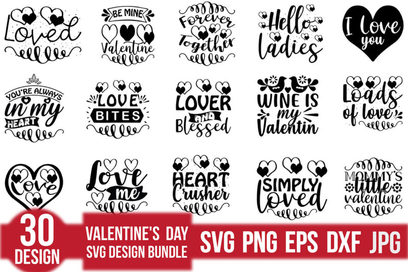 Valentine’s Day SVG Design Bundle