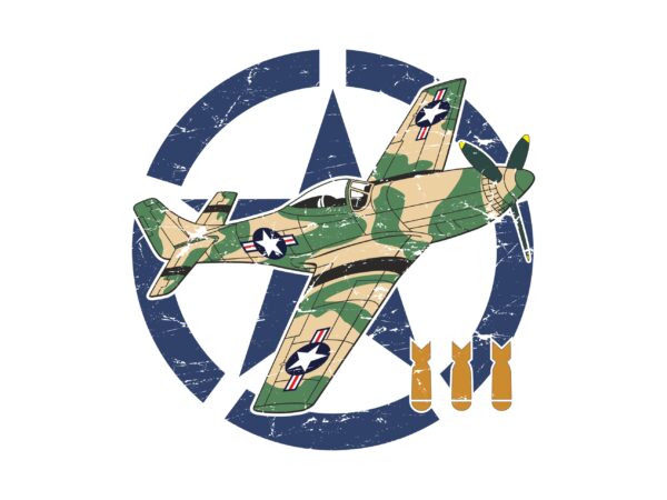 World war ii aircraft t shirt design for sale