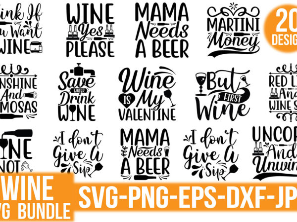 Wine svg design bundle