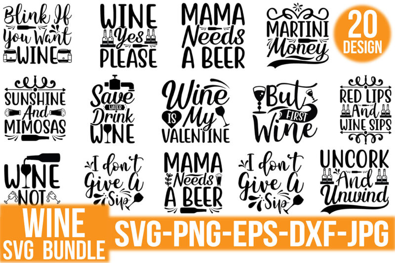 Wine Svg Design Bundle