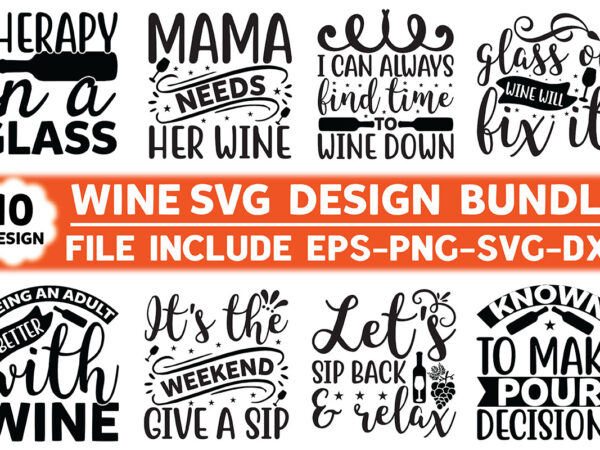 Wine svg design bundle