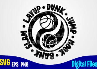 Yin Yang Basketball, Sports svg, Basketball svg, Funny Basketball design svg eps, png files for cutting machines and print t shirt designs for sale t-shirt design png