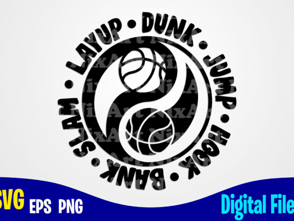 Yin yang basketball, sports svg, basketball svg, funny basketball design svg eps, png files for cutting machines and print t shirt designs for sale t-shirt design png