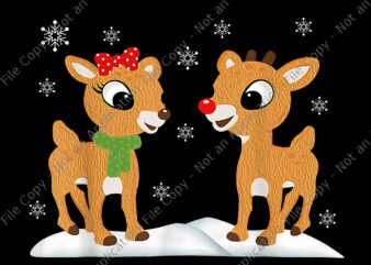Rudolph and Clarice Reindeer Png, Reindeer Christmas Png, Christmas Png, Reindeer Png