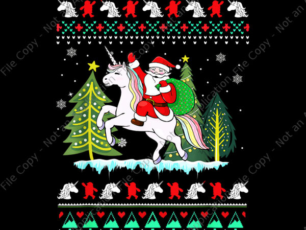 Santa claus riding unicorn christmas png, santa claus png, unicorn christmas png t shirt template vector