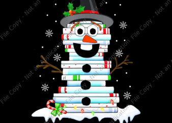 Snowman Book Png, Snowman Book Stack Librarian Book Lover Christmas Png, Snowman Png, Christmas Png t shirt template vector