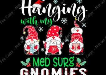 Hanging With My Med Surg Gnomies Png, Nurse Christmas Santa Hat Png, Nurse Christmas Png, Nurse Santa Png, Christmas Png graphic t shirt