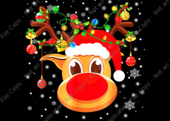 Rudolph Red Nose Reindeer Png, Reindeer Png, Reindeer Christmas Png, Christmas Png, Reindeer Light Christmas t shirt design online