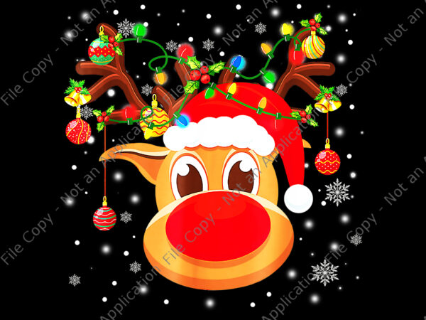 Rudolph red nose reindeer png, reindeer png, reindeer christmas png, christmas png, reindeer light christmas t shirt design online