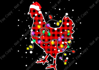 Red Plaid Buffalo Chicken Christmas Png, Chicken Christmas Png, Chicken Light Png, Chicken Png, Christmas Png