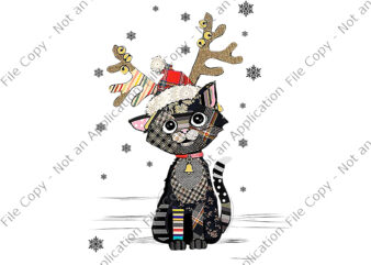 Christmas Cat Reindeer Light Png, Christmas Cat Png, Cat Png, Reindeer Light Png t shirt vector file