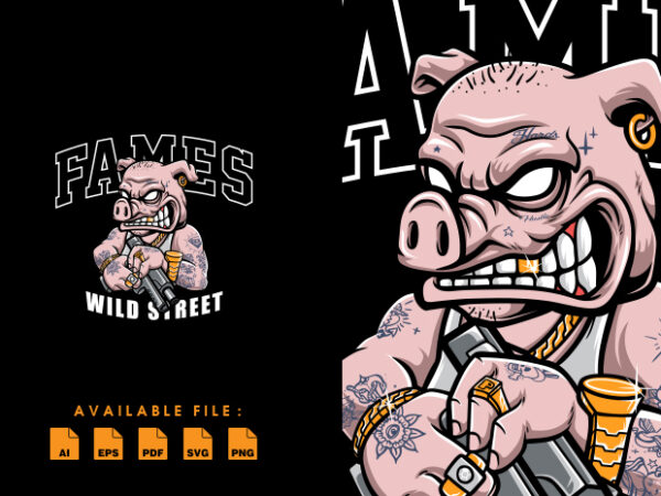 Pig fames t shirt design