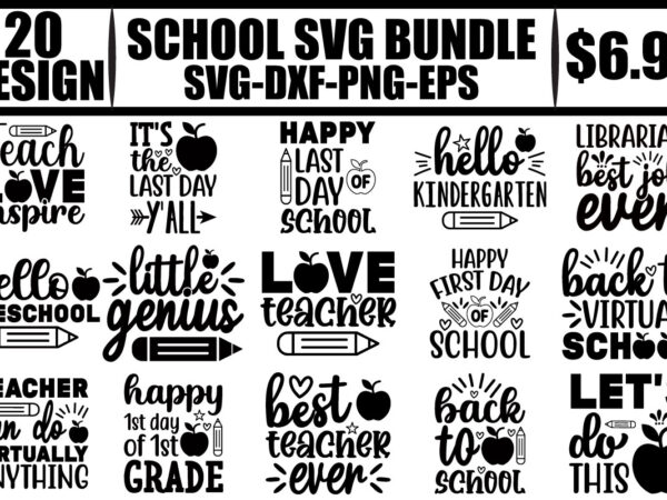 School svg bundle t shirt template vector